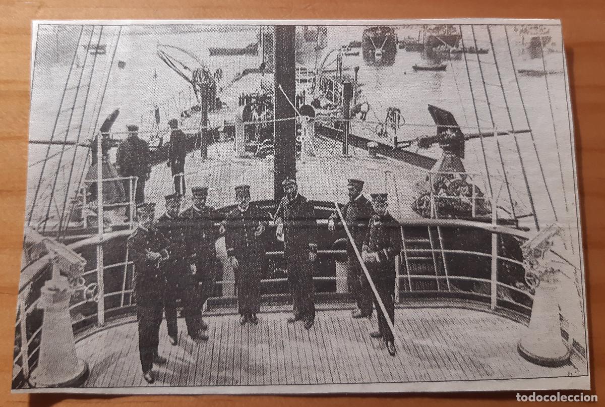Otros Art&iacute;culos de Coleccionismo en Papel: RECORTE DE REVISTA - REPRODUCCI&Oacute;N BARCO DE GUERRA, OFICIALES - 10 X 14,50 CMS. - PERFECTO ESTADO