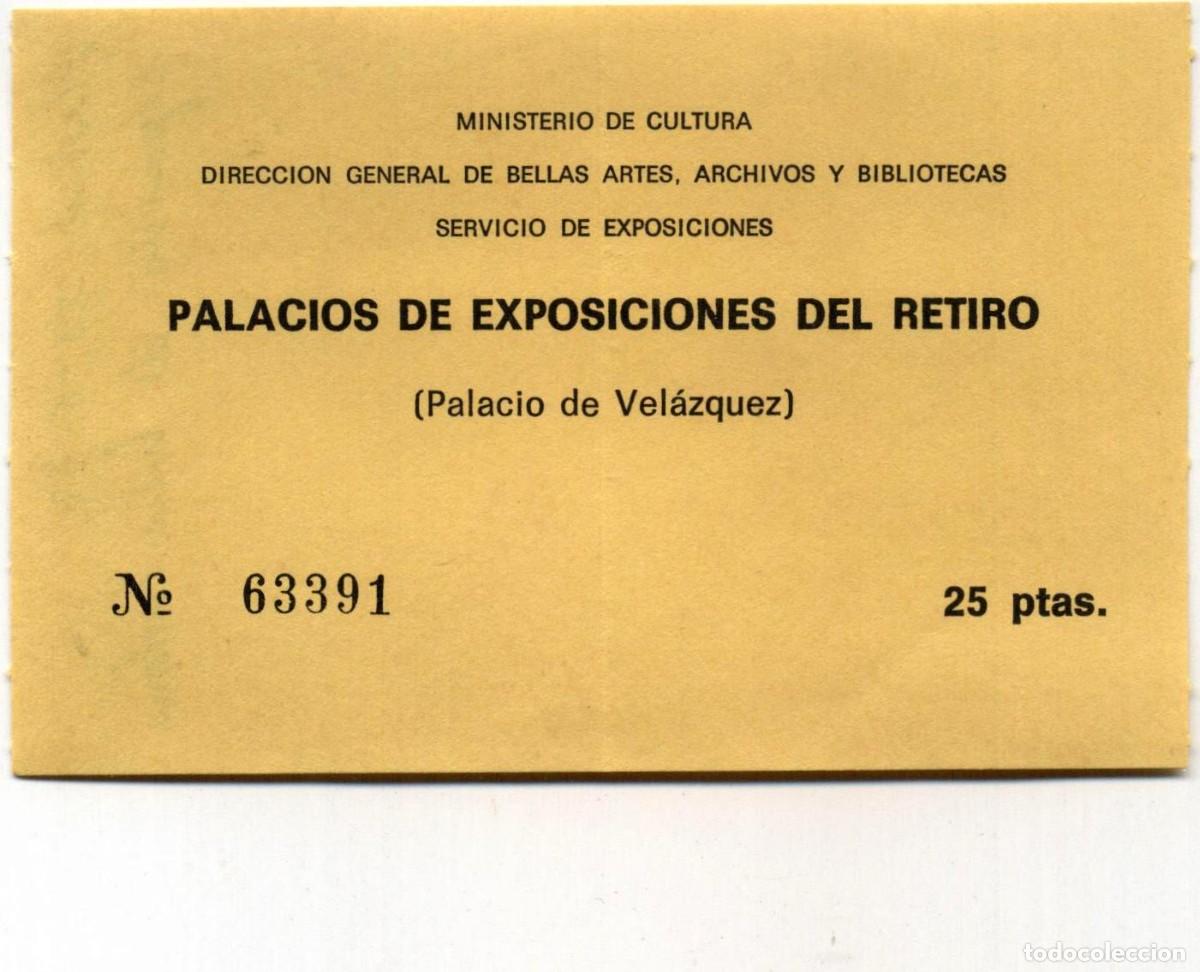 Otros Art&iacute;culos de Coleccionismo en Papel: ENTRADA PALACIO DE VEL&Aacute;ZQUEZ RETIRO MADRID 1982