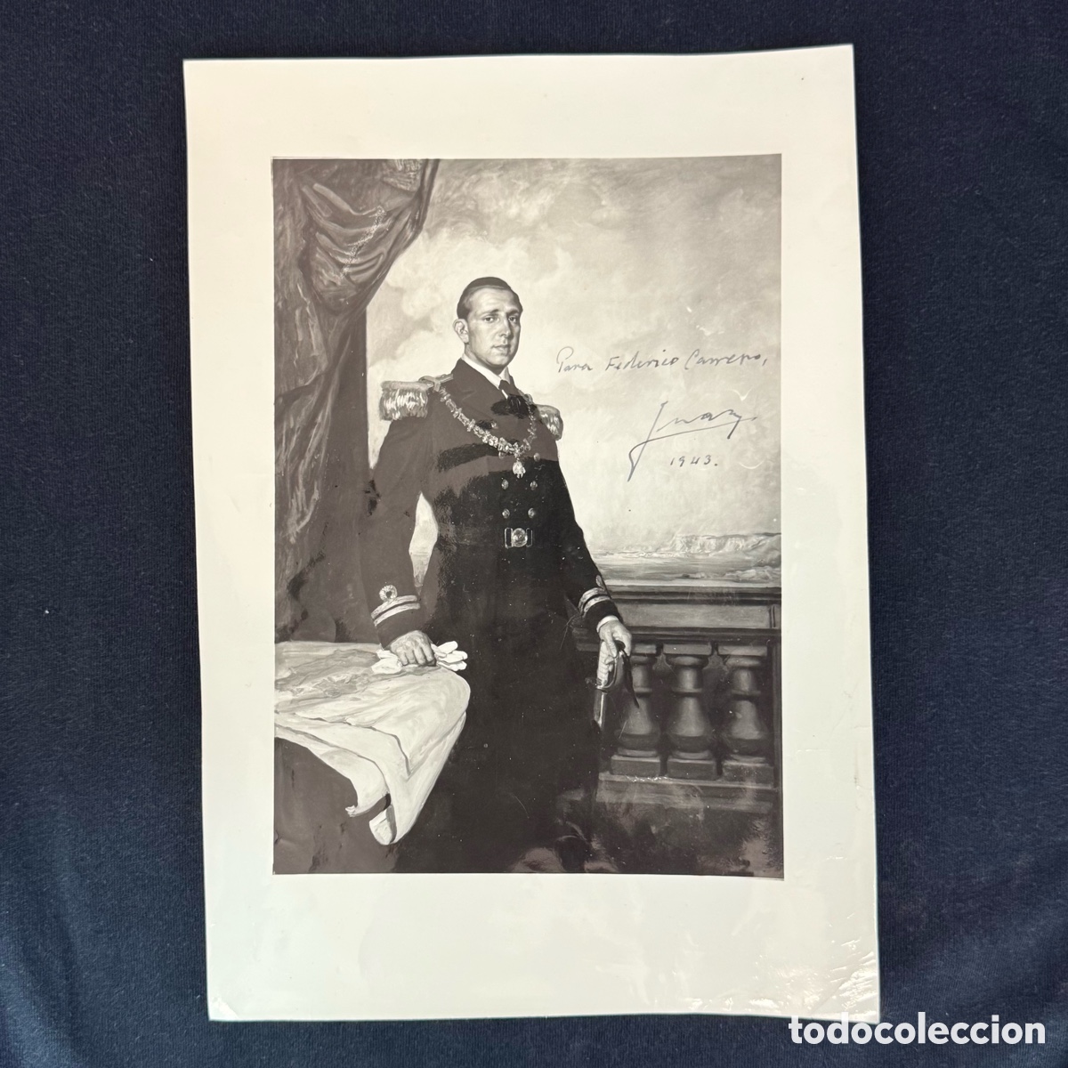 Otros art&iacute;culos de coleccionismo en papel: FOTOGRAFIA DEDICADA JUAN DE BORBON 1943 AUTOGRAFO FIRMA DEDICATORIA