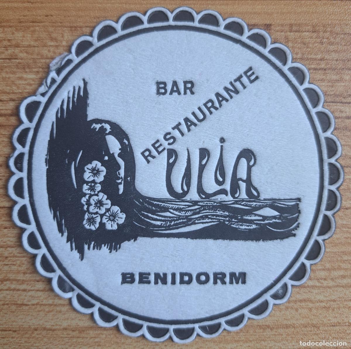 Otros Art&iacute;culos de Coleccionismo en Papel: Posavasos Bar Restaurante Ulia - Benidorm (Alicante)