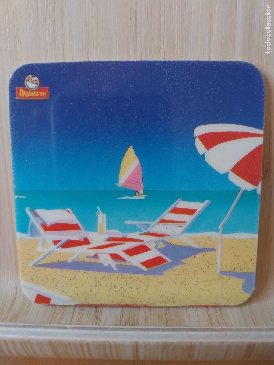 Paper Collecting Others: MATUTANO PLAYA POSAVASOS COASTER PLASTICO ORIGINAL VINTAGE 7.7CMS USADO *