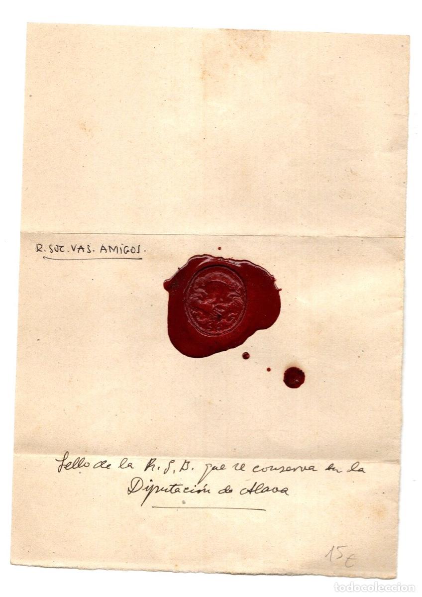 Paper Collecting Others: SELLO DE LA REAL SOCIEDAD BASCONGADA DE LOS AMIGOS DEL PAIS. C.1920