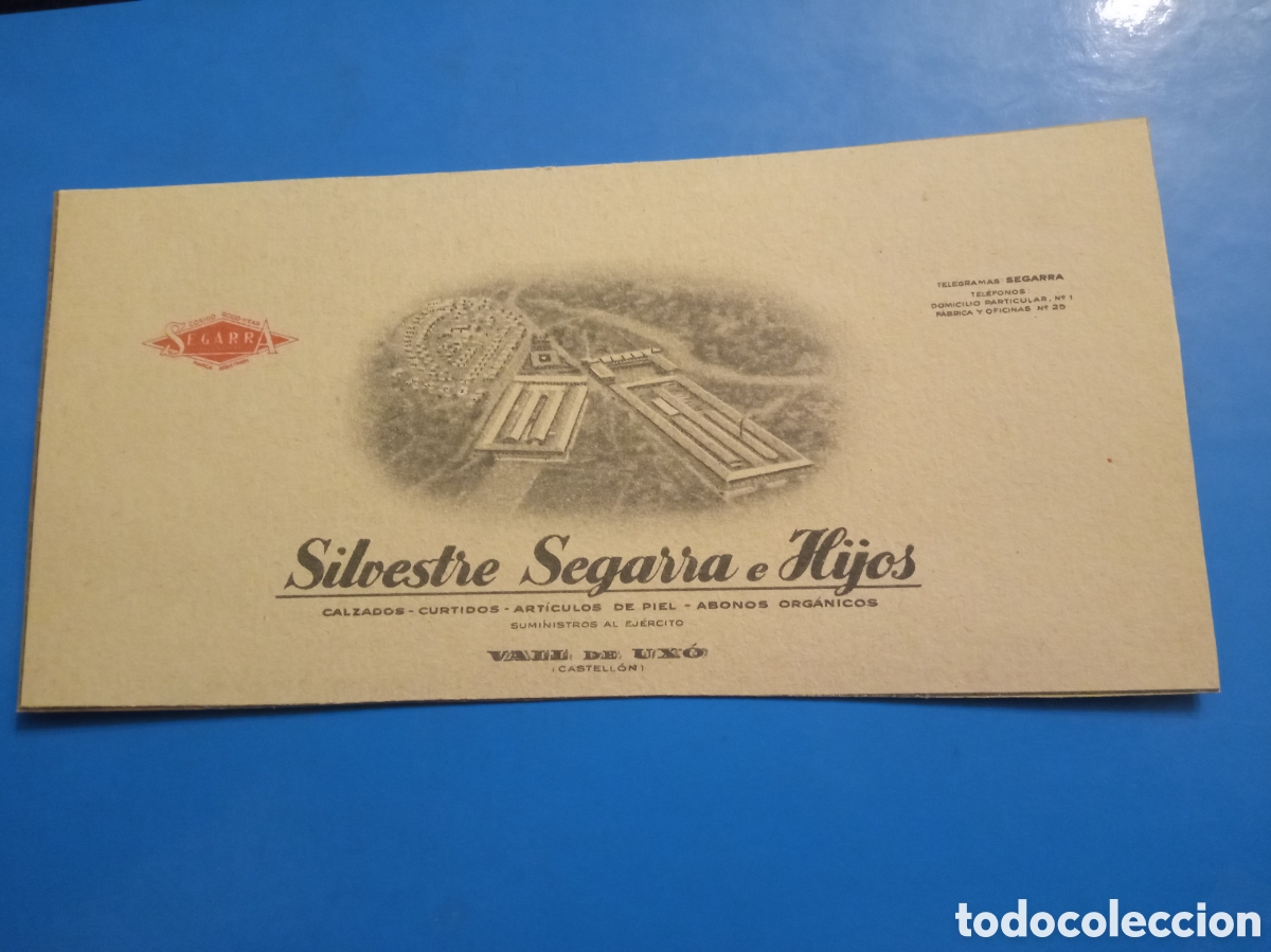 Otros art&iacute;culos de coleccionismo en papel: Antiguo cart&oacute;n publicitario, Silvestre Segarra e Hijos, Vall De Uxo, mide 19,4x9,3 cm