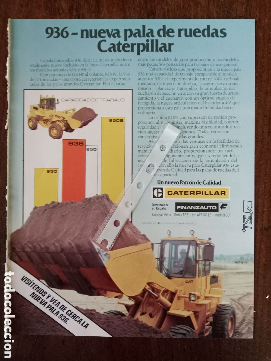 Sammelleidenschaft Andere Papierartikel: Publicidad maquinaria palas Caterpillar