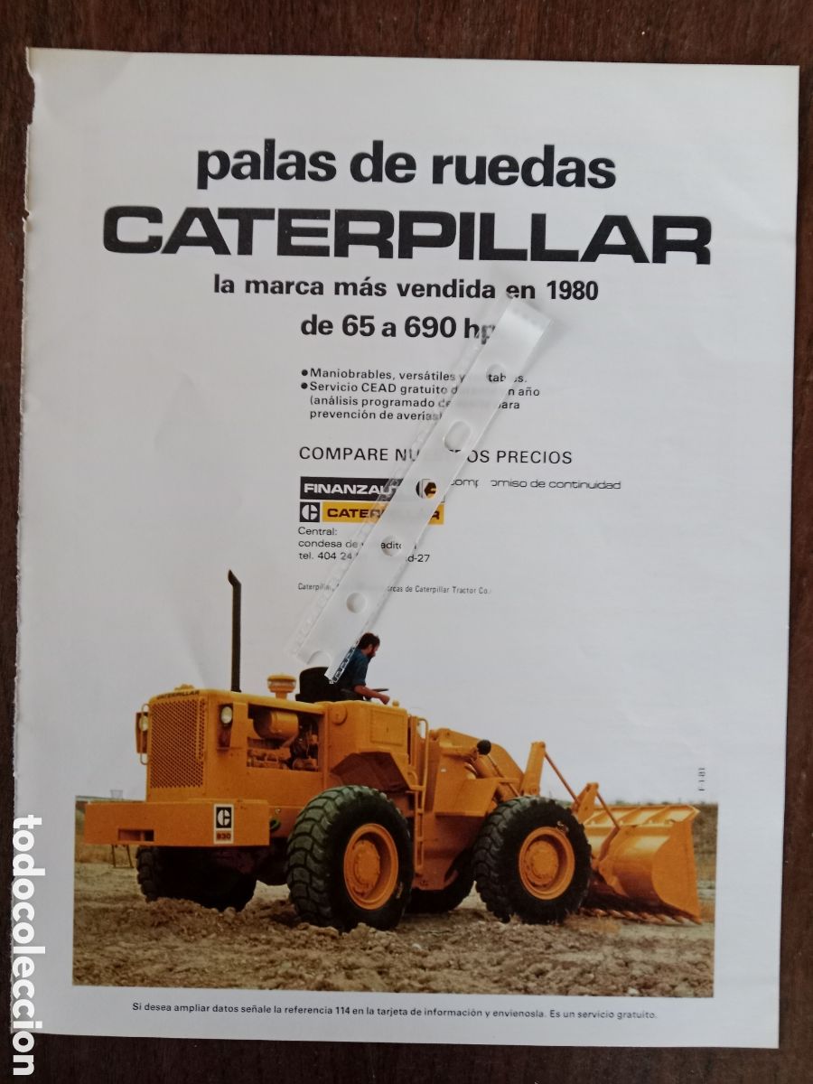 Sammelleidenschaft Andere Papierartikel: Publicidad maquinaria palas Caterpillar