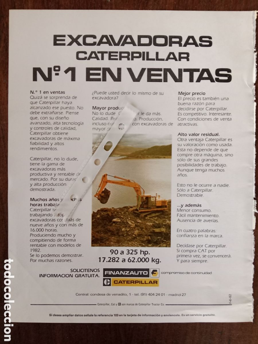 Sammelleidenschaft Andere Papierartikel: Publicidad maquinaria Caterpillar