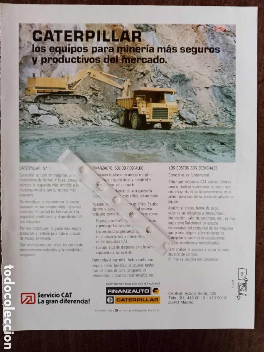 Collectionnisme Papier divers: Publicidad maquinaria Caterpillar