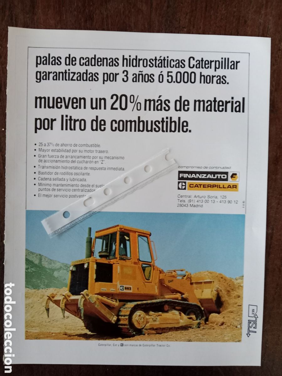 Collectionnisme Papier divers: Publicidad maquinaria palas Caterpillar