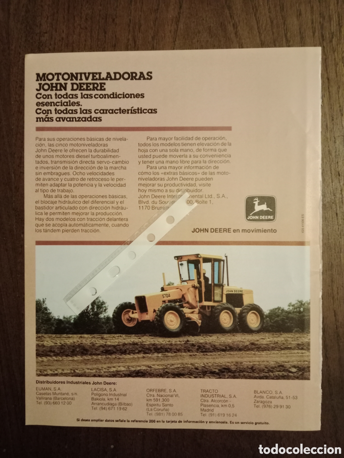 Paper Collecting Others: Publicidad maquinaria motoniveladora John Deere