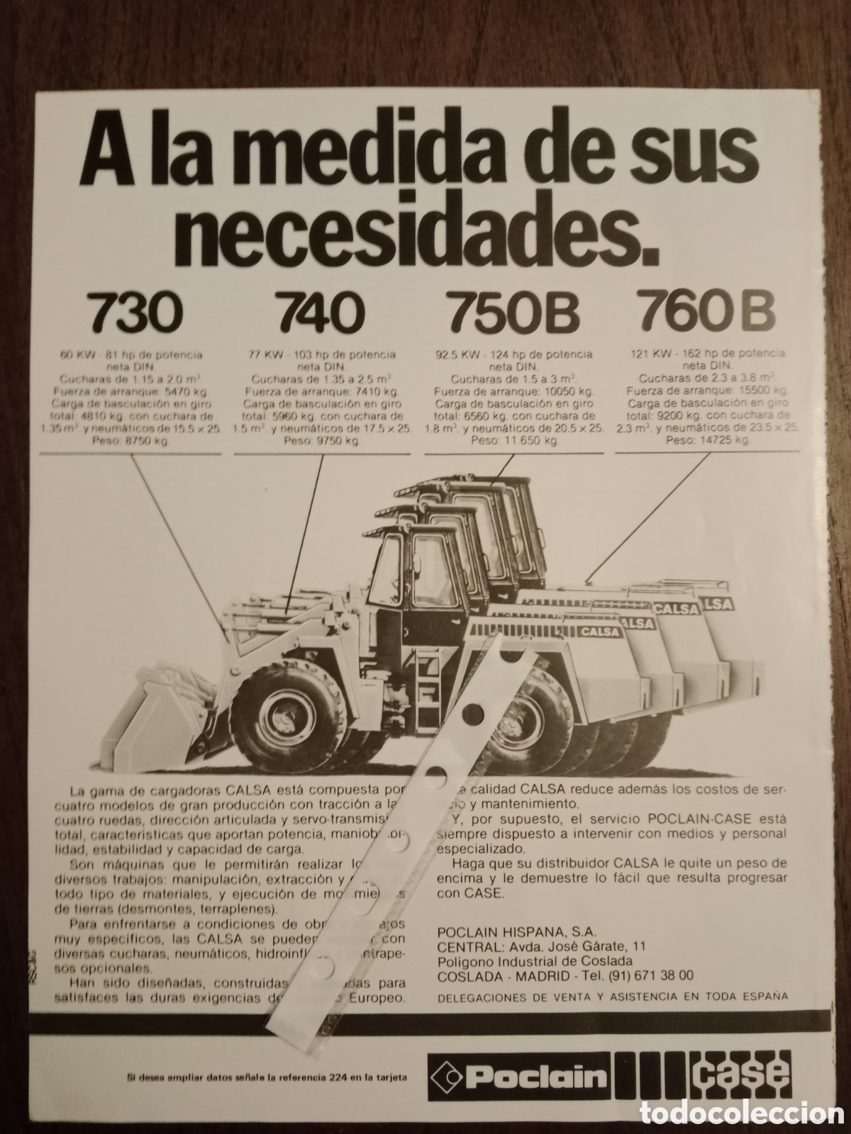 Paper Collecting Others: Publicidad maquinaria palas cargadoras calsa poclain case