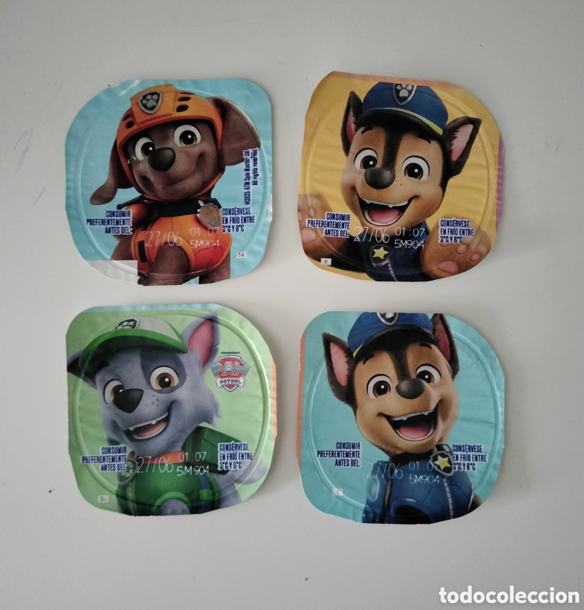Otros Art&iacute;culos de Coleccionismo en Papel: CUATRO TAPAS YOGURT DANONE PATRULLA CANINA 2025