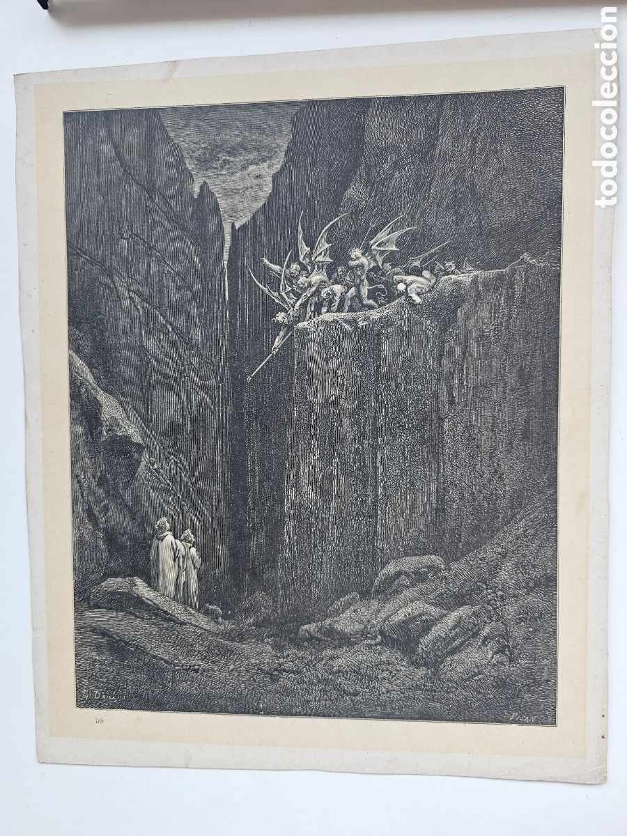 Paper Collecting Others: Grabado del s.XIX de Gustave Dor&eacute; Infierno Dante, Pisan