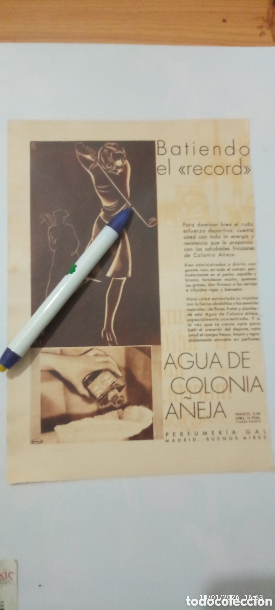 Outros artigos de papel: RECORTE PUBLICIDAD 1933 - AGUA DE COLONIA ANEJA - PERFUMER&Iacute;A GAL - GOLF
