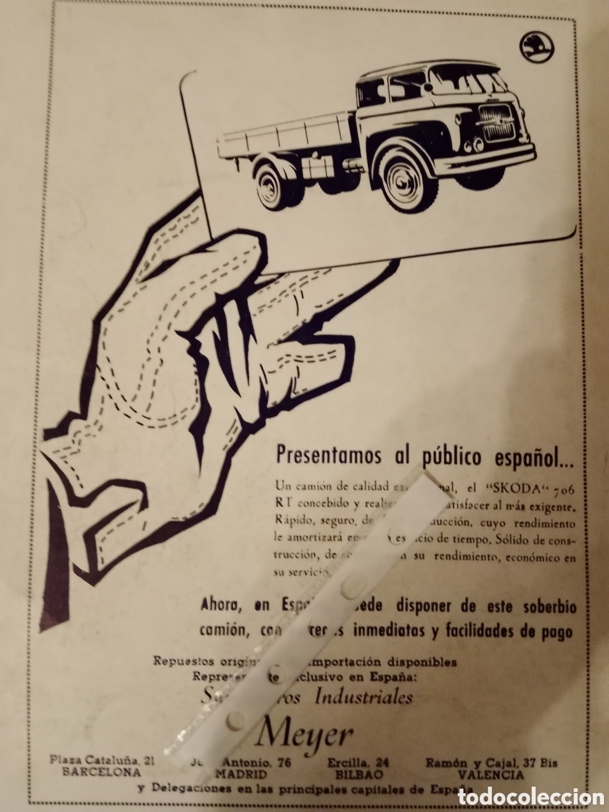 Collectionnisme Papier divers: Publicidad cami&oacute;n Skoda de 1961