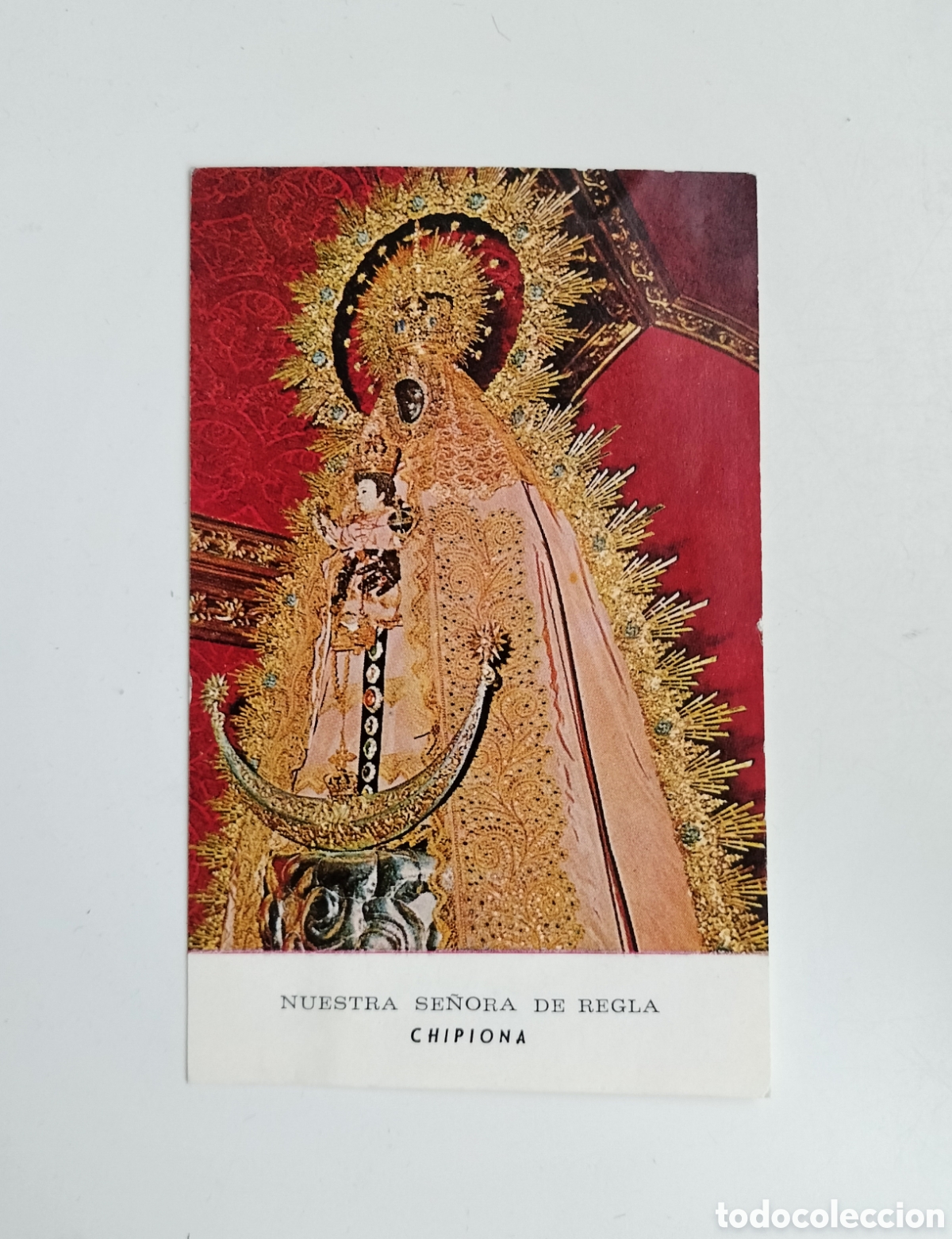 Otros Art&iacute;culos de Coleccionismo en Papel: ESTAMPA RELIGIOSA VIRGEN DE REGLA CON ORACI&Oacute;N REVERSO CHIPIONA C&Aacute;DIZ A&Ntilde;OS 80