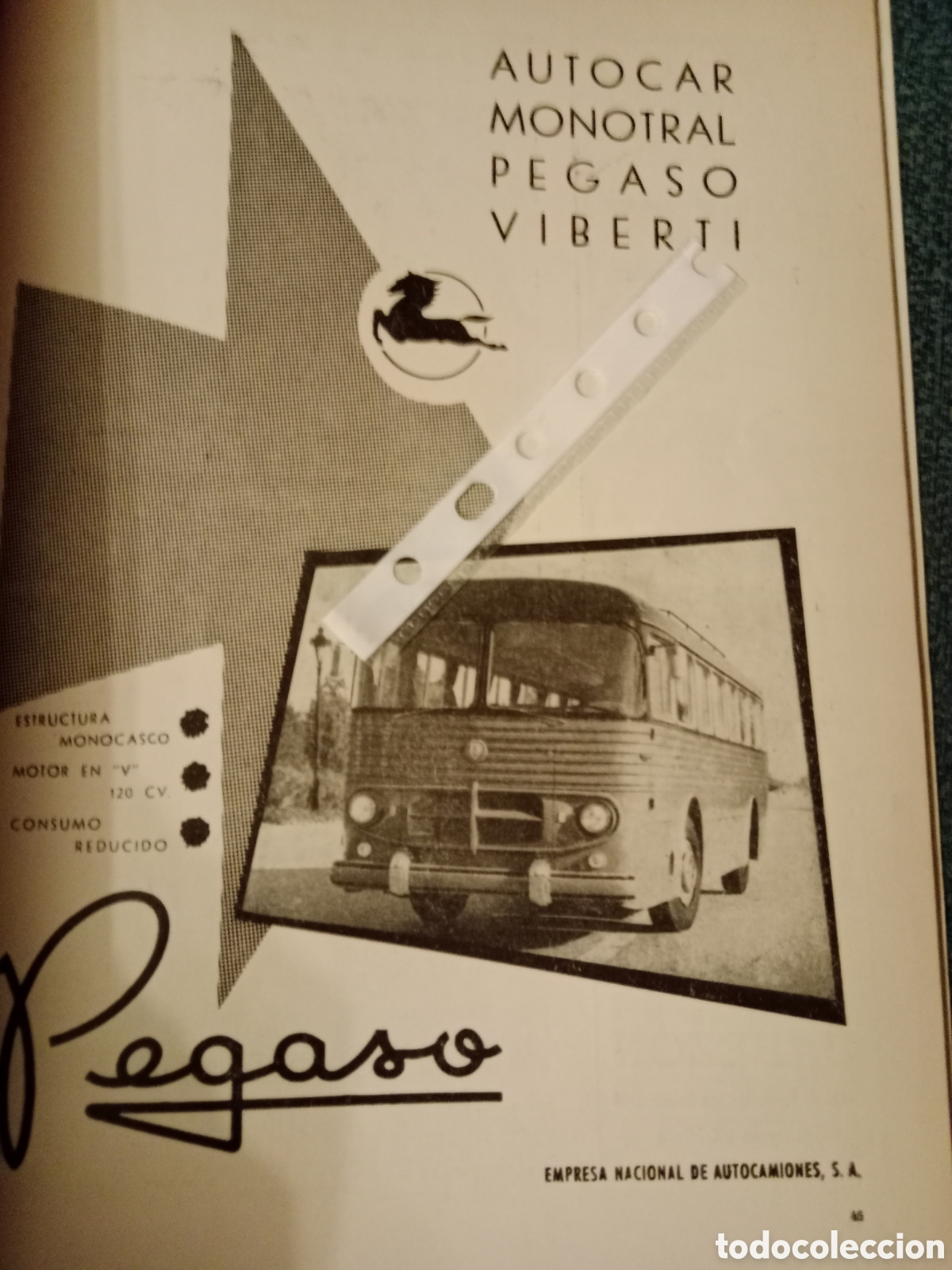 Outros artigos de papel: Publicidad autob&uacute;s Pegaso monotral Viberti de 1961