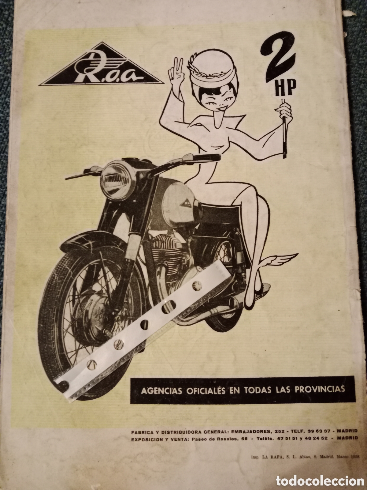 Outros artigos de papel: Publicidad moto Roa de 1958