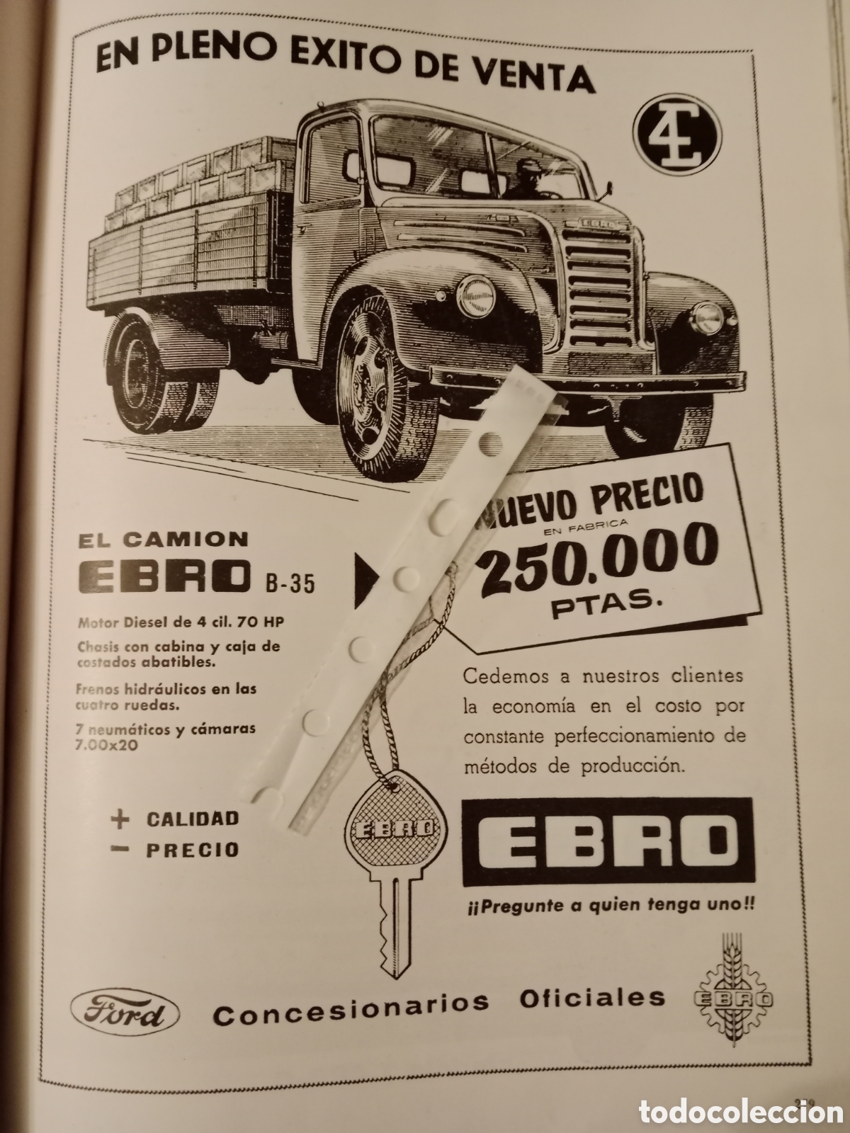 Collectionnisme Papier divers: Publicidad cami&oacute;n Ebro de 1961