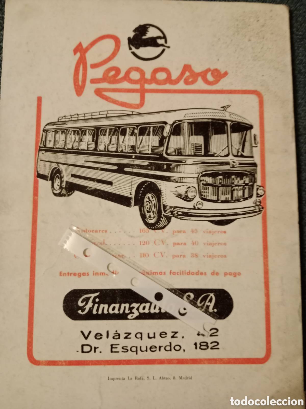 Otros Art&iacute;culos de Coleccionismo en Papel: Publicidad autocares Pegaso Finanzauto de 1961