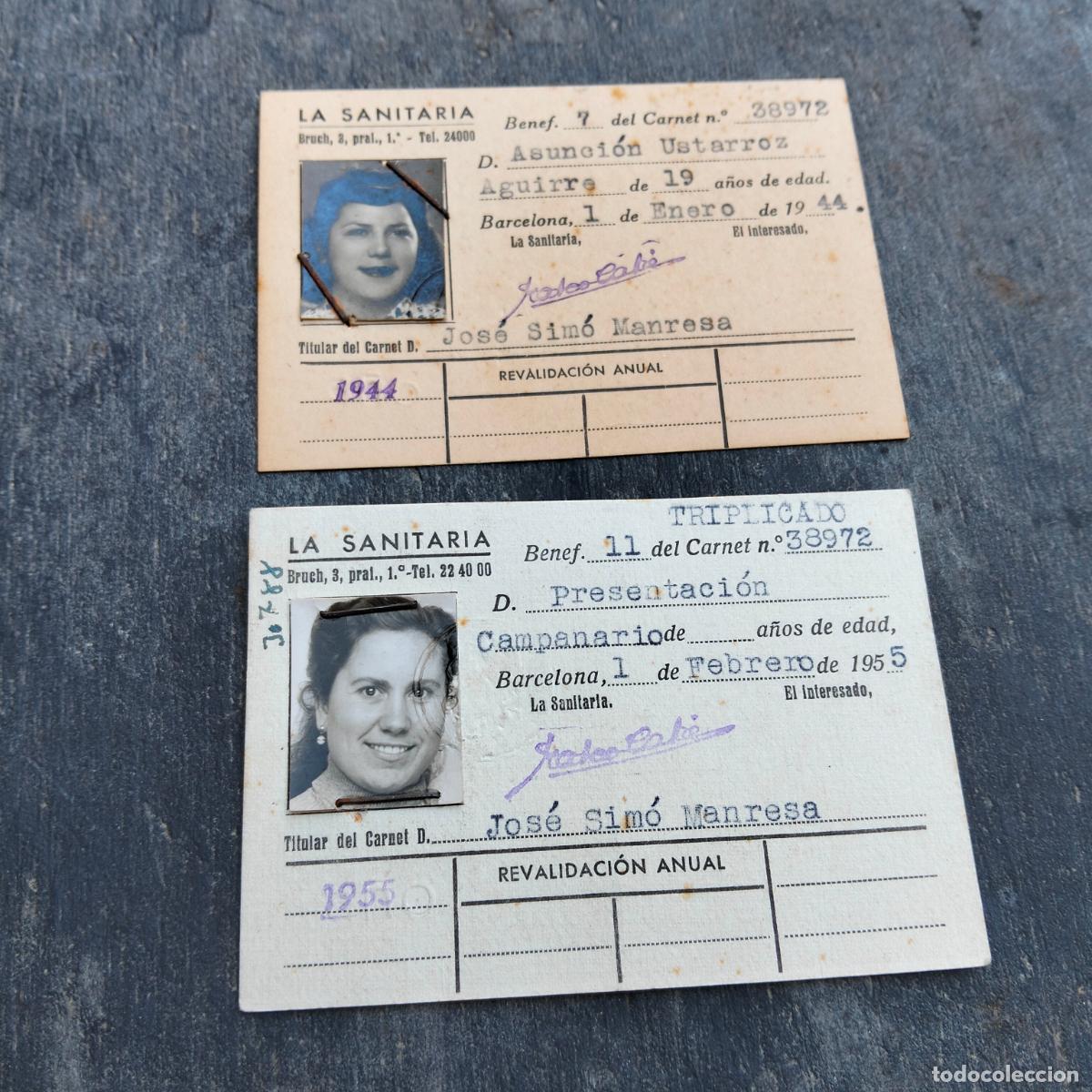 Otros art&iacute;culos de coleccionismo en papel: La sanitaria carnet a&ntilde;os 40-50 1944 1955 lote tarjetas enfermeras enfermer&iacute;a