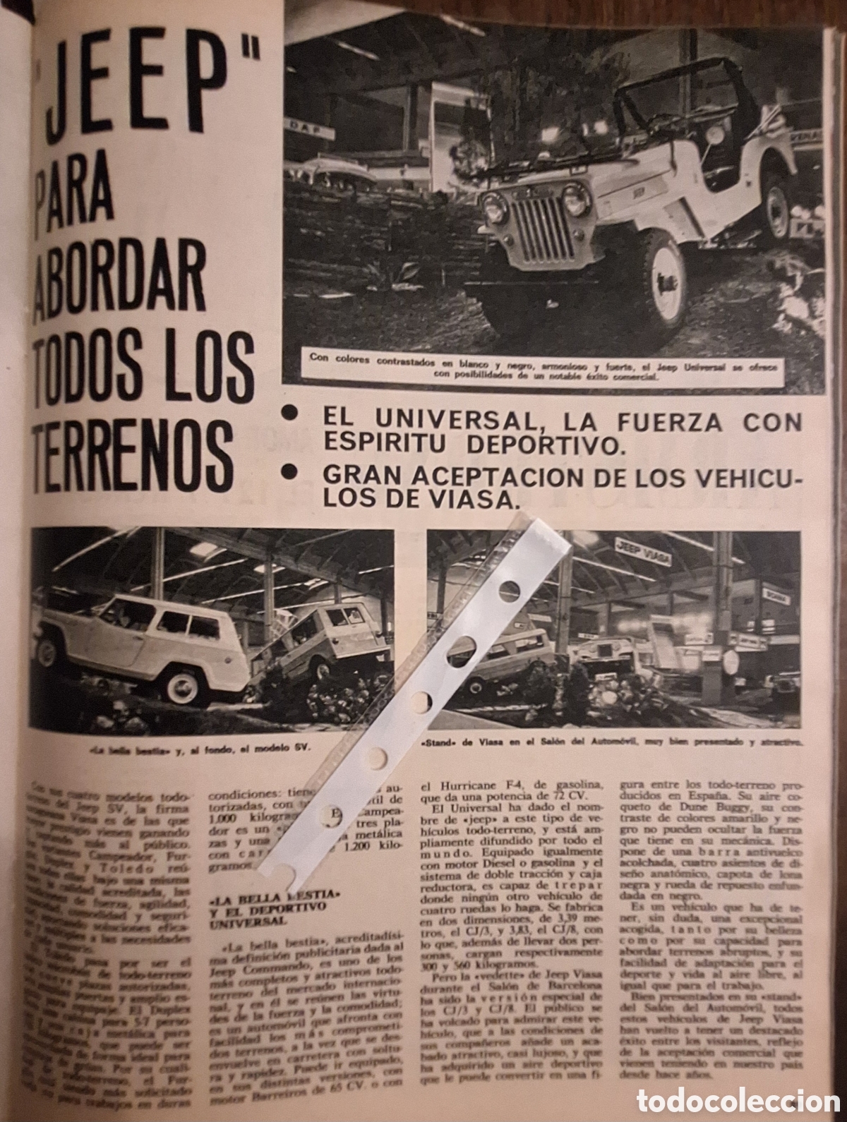 Otros Art&iacute;culos de Coleccionismo en Papel: Reportaje autom&oacute;vil Jeep Viasa de 1973