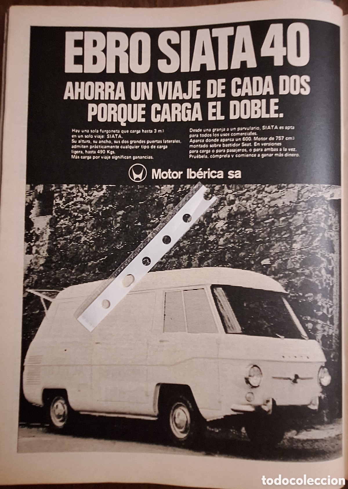 Outros artigos de papel: Publicidad autom&oacute;vil furgoneta Ebro Siata 40 de 1973