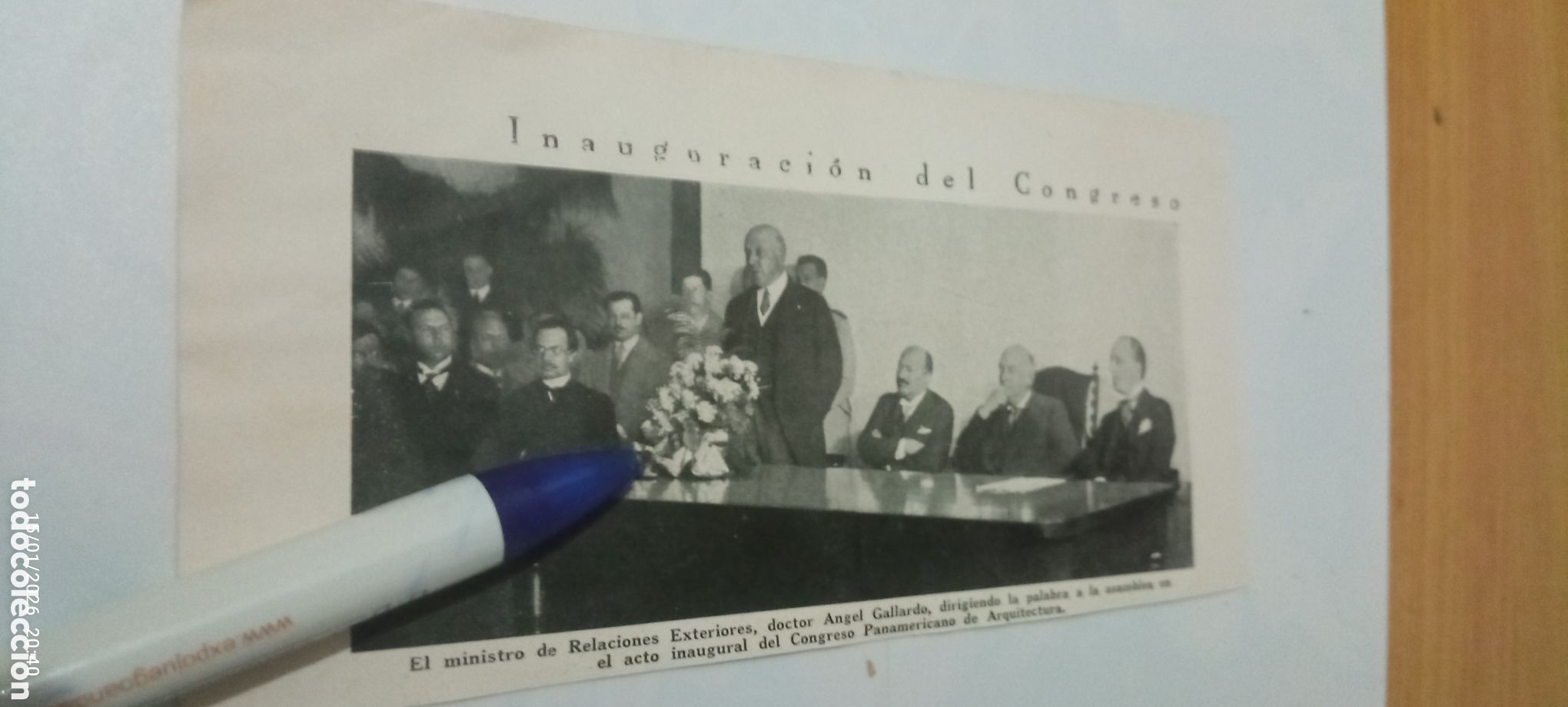 Otros Art&iacute;culos de Coleccionismo en Papel: RECORTE 1927 - INAUGURACI&Oacute;N DEL CONGRESO - DOCTOR ANGEL GALLARDO -