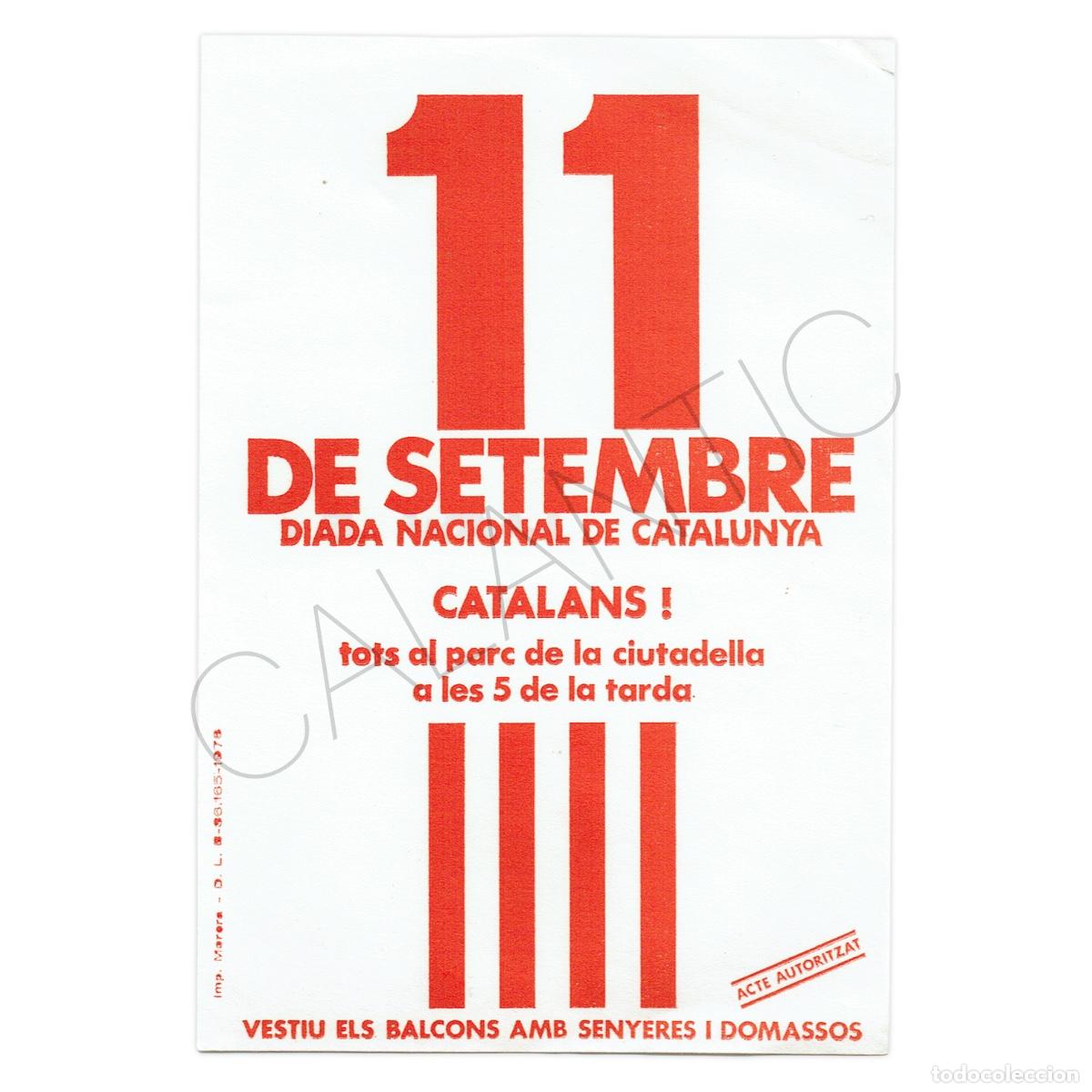 Otros Art&iacute;culos de Coleccionismo en Papel: 11 DE SETEMBRE DIADA NACIONAL DE CATALUNYA. CATALANISME FOLLETO PASQU&Iacute;N 1976