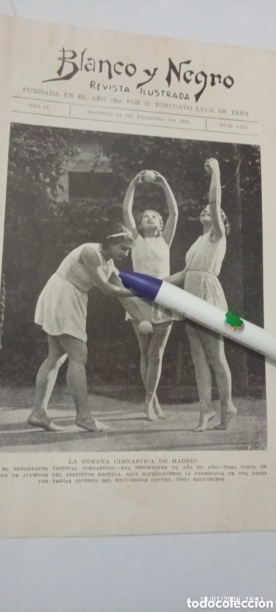 Sammelleidenschaft Andere Papierartikel: RECORTE 1935 PORTADA BLANCO Y NEGRO SEMANA GIMN&Aacute;STICA MADRID INSTITUTO ESCUELA