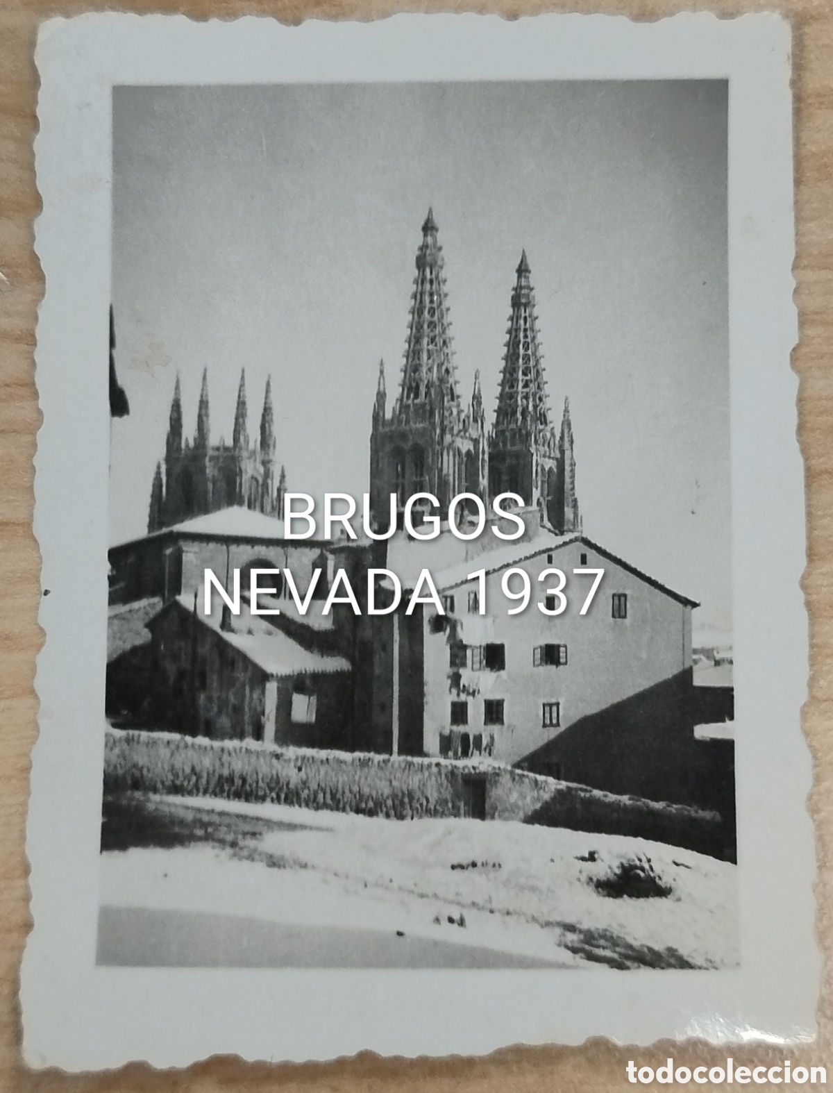 Otros art&iacute;culos de coleccionismo en papel: Dos fotograf&iacute;as de Burgos. NEVADA 1937. Guerra Civil