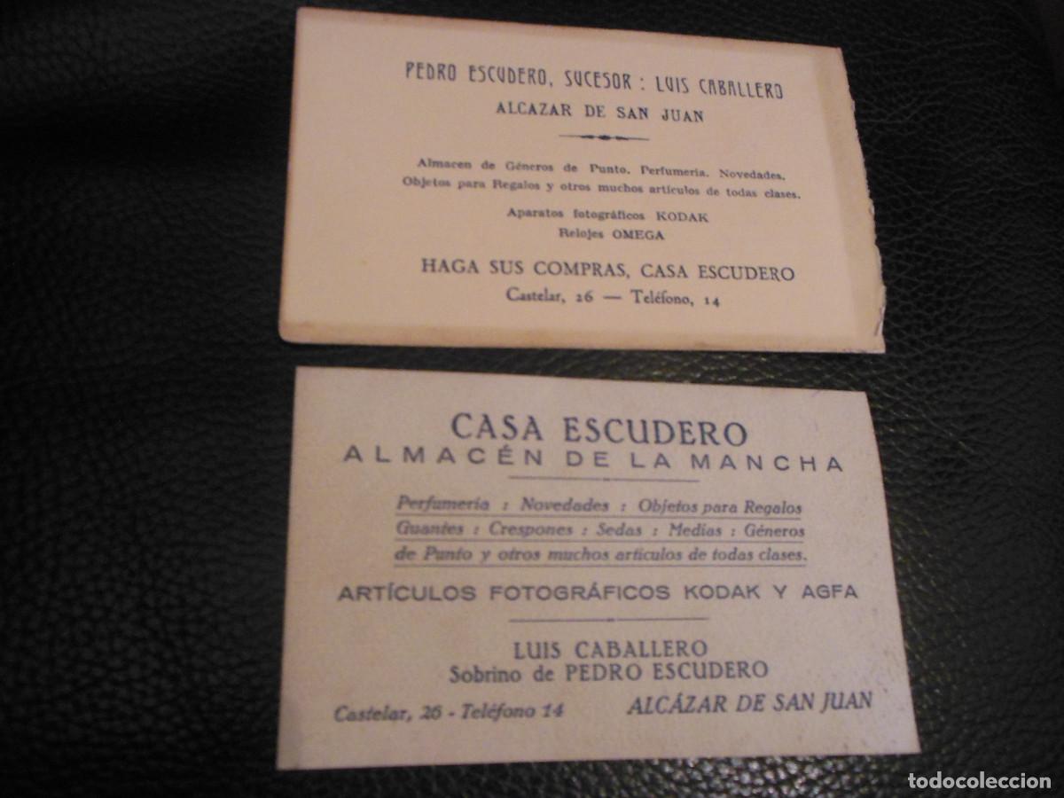 Otros art&iacute;culos de coleccionismo en papel: CASA ESCUDERO ALCAZAR DE SAN JUAN CIUDAD REAL PUBLICIDAD TARJETA