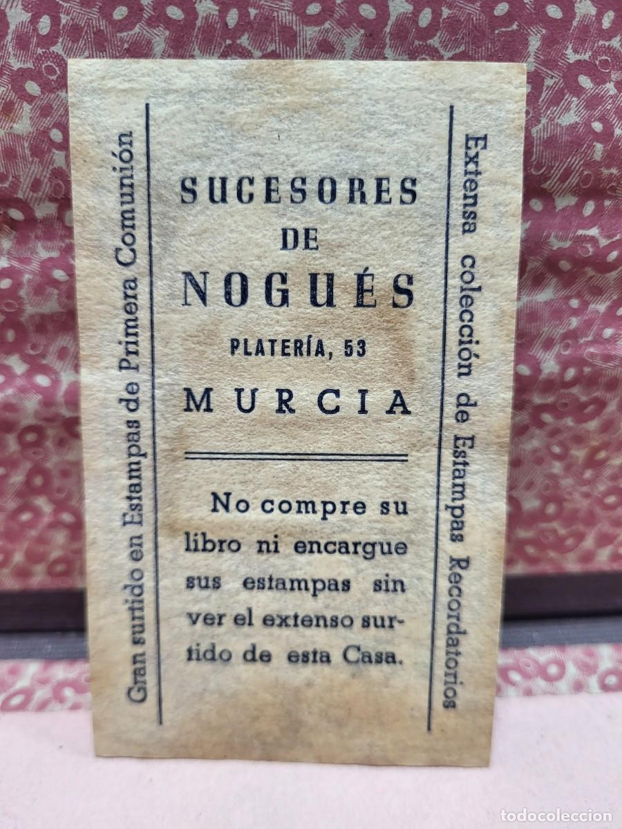 Otros Art&iacute;culos de Coleccionismo en Papel: ANTIGUA ESTAMPA RELIGIOSA PUBLICIDAD SUCESORES DE NOGUES MURCIA
