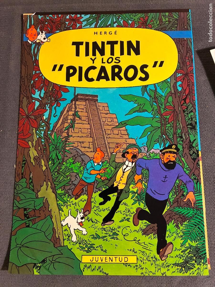 Otros Art&iacute;culos de Coleccionismo en Papel: Lamina papel Tint&iacute;n en y los picaros Herg&eacute; Juventud, parece para la portada de libro mide 31 x 21,5