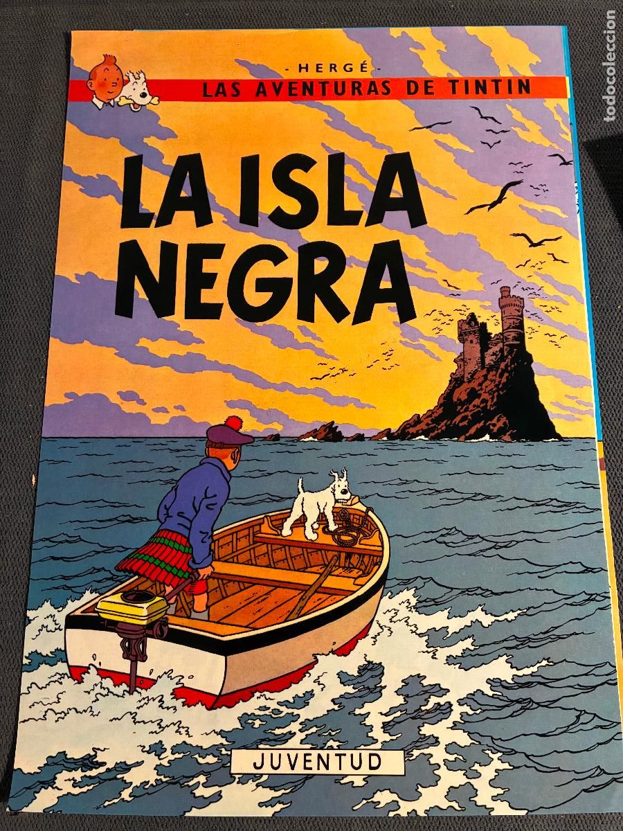 Otros Art&iacute;culos de Coleccionismo en Papel: Lamina papel Tint&iacute;n La Isla Negra Herg&eacute; Juventud, parece para la portada de libro mide 31 x 21,5