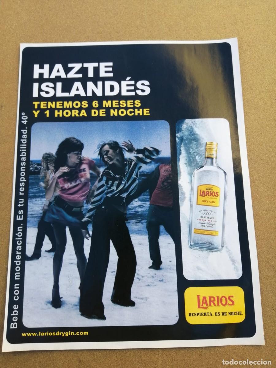 Otros Art&iacute;culos de Coleccionismo en Papel: ANUNCIO GINEBRA LARIOS. HAZTE ISLANDES