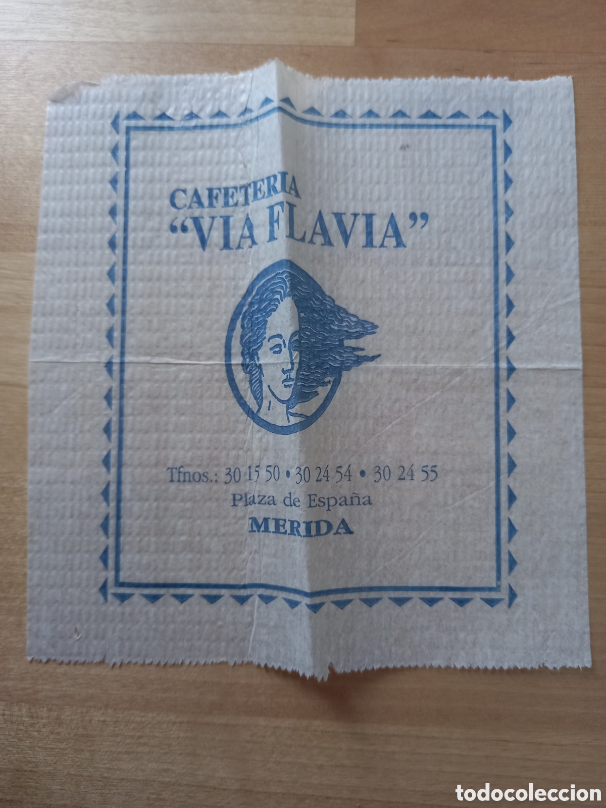 Otros art&iacute;culos de coleccionismo en papel: SERVILLETA DE PAPEL - CAFETER&Iacute;A VIA FLAVIA (M&Eacute;RIDA)