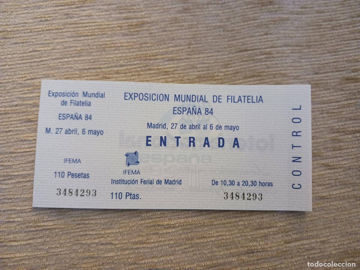 Otros Art&iacute;culos de Coleccionismo en Papel: 7 entradas correlativas de exposicion mundial de filatelia 1984, publicidad loteria nacional