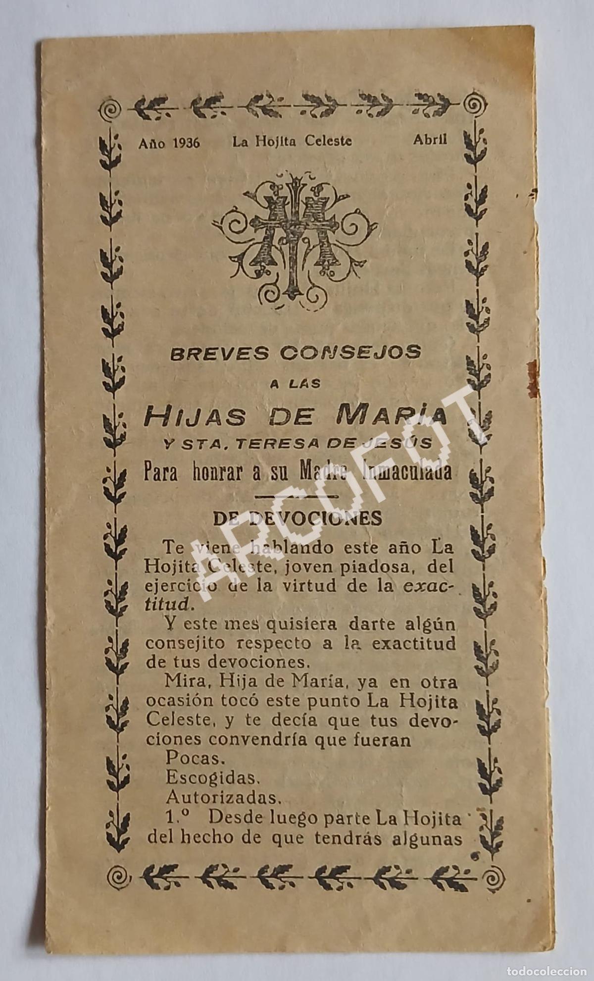 Otros Art&iacute;culos de Coleccionismo en Papel: BREVES CONSEJOS DE LAS HIJAS DE MAR&Iacute;A Y STA. TERESA DE JES&Uacute;S - El de las fotos