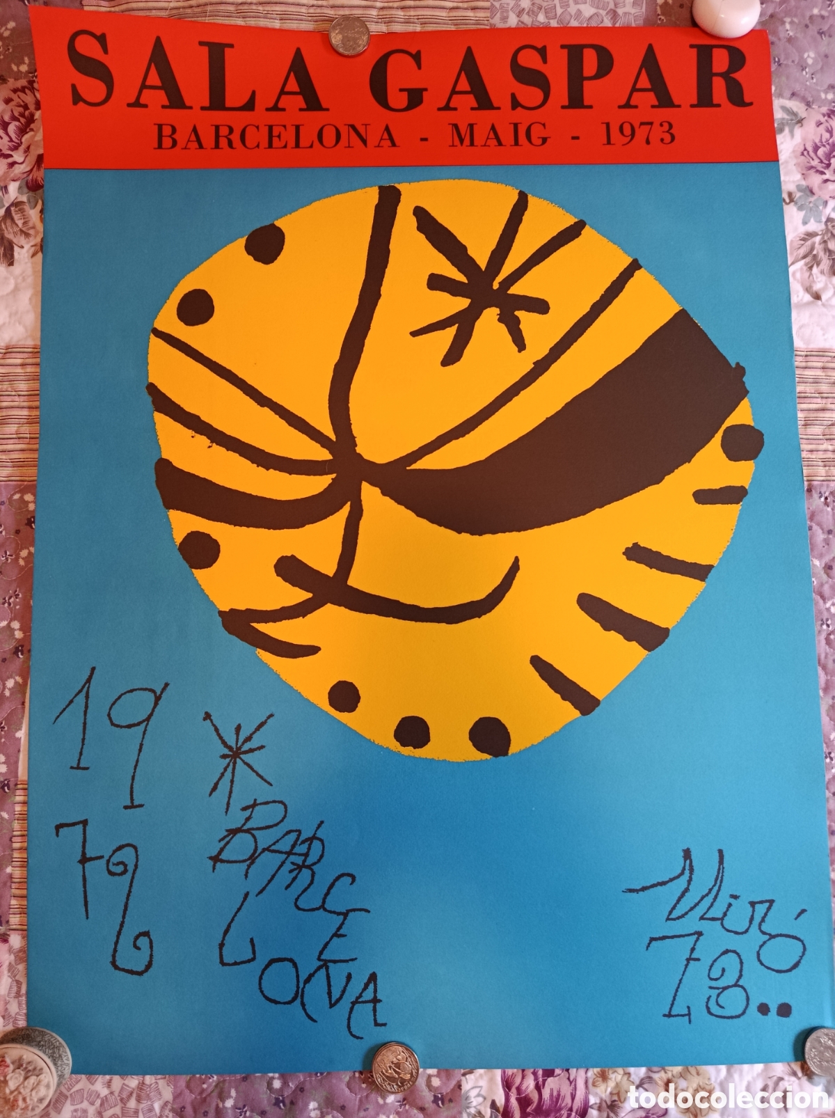 Otros Art&iacute;culos de Coleccionismo en Papel: CARTEL ORIGINAL SALA GASPAR DE JOAN MIR&Oacute; (1973)