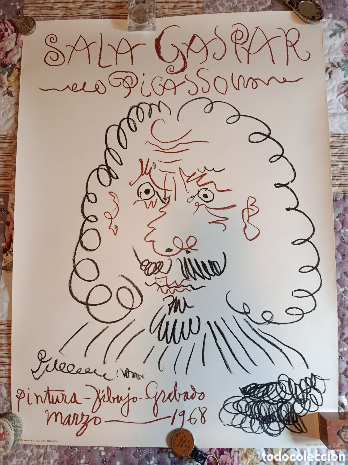 Otros Art&iacute;culos de Coleccionismo en Papel: CARTEL ORIGINAL PABLO PICASSO/ SALA GASPAR 1968