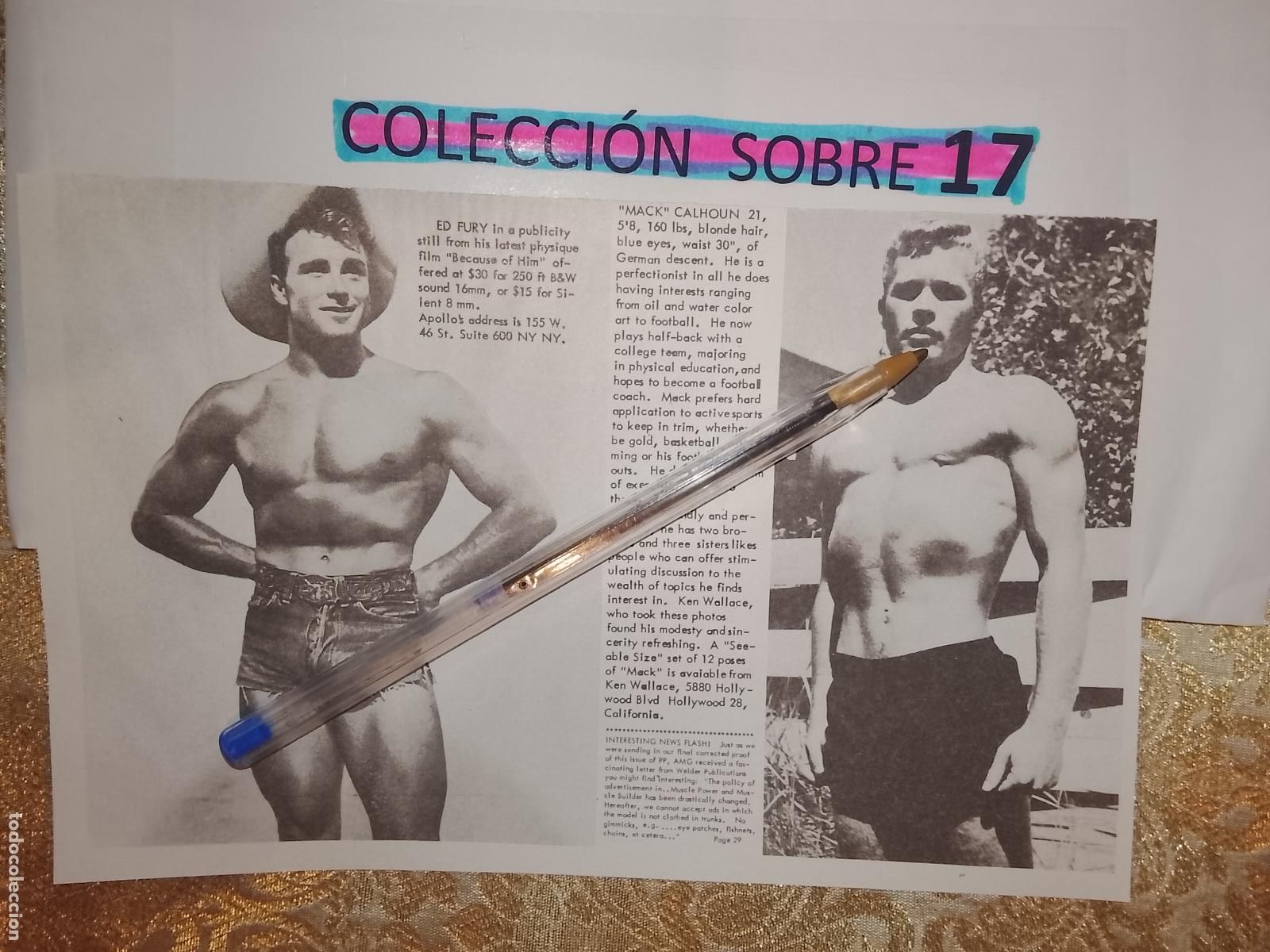 Collectionnisme Papier divers: hoja tematica gay artistica fotografica o comic hombre erotico desnudos culturismo homo sexo EROTICA