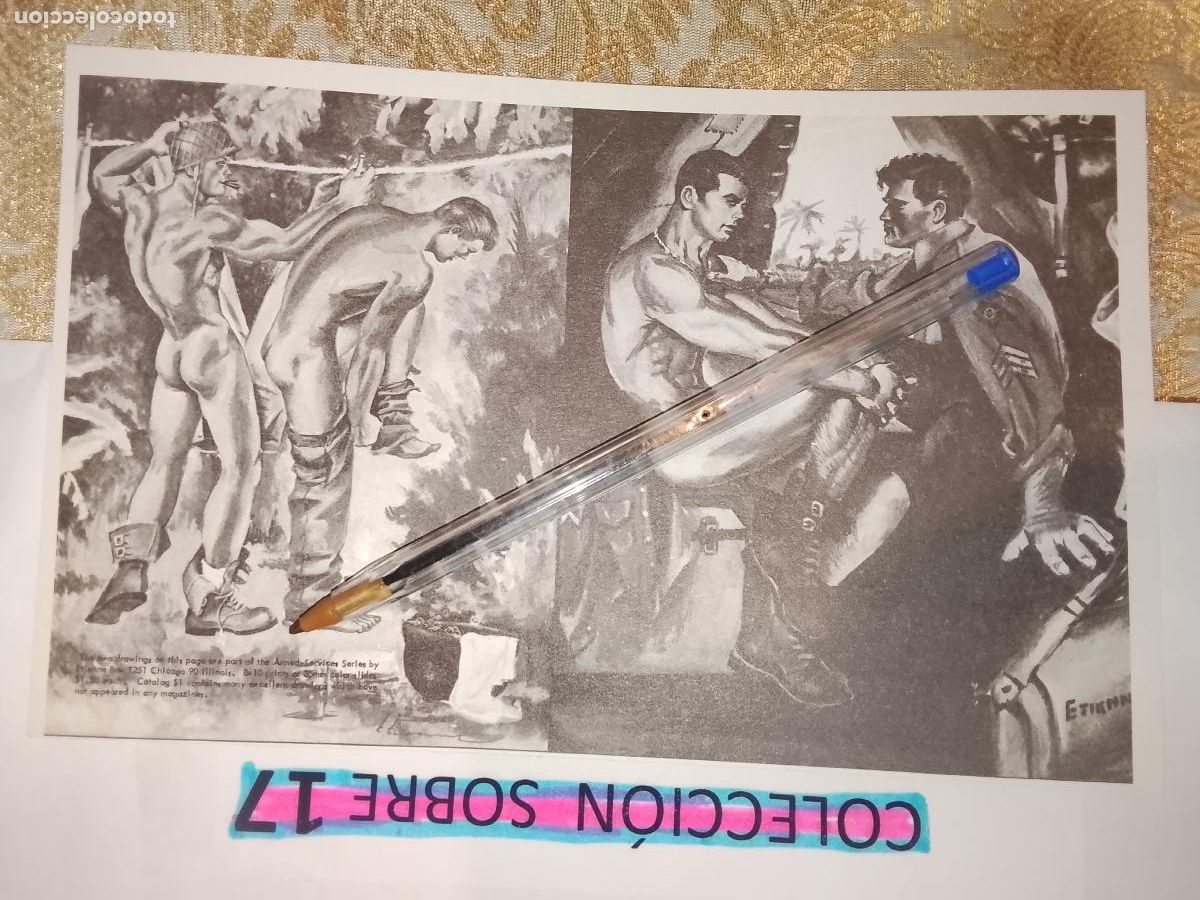 Collectionnisme Papier divers: hoja tematica gay artistica fotografica o comic hombre erotico desnudos culturismo homo sexo EROTICA