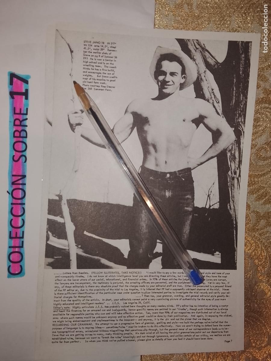 Collectionnisme Papier divers: hoja tematica gay artistica fotografica o comic hombre erotico desnudos culturismo homo sexo EROTICA