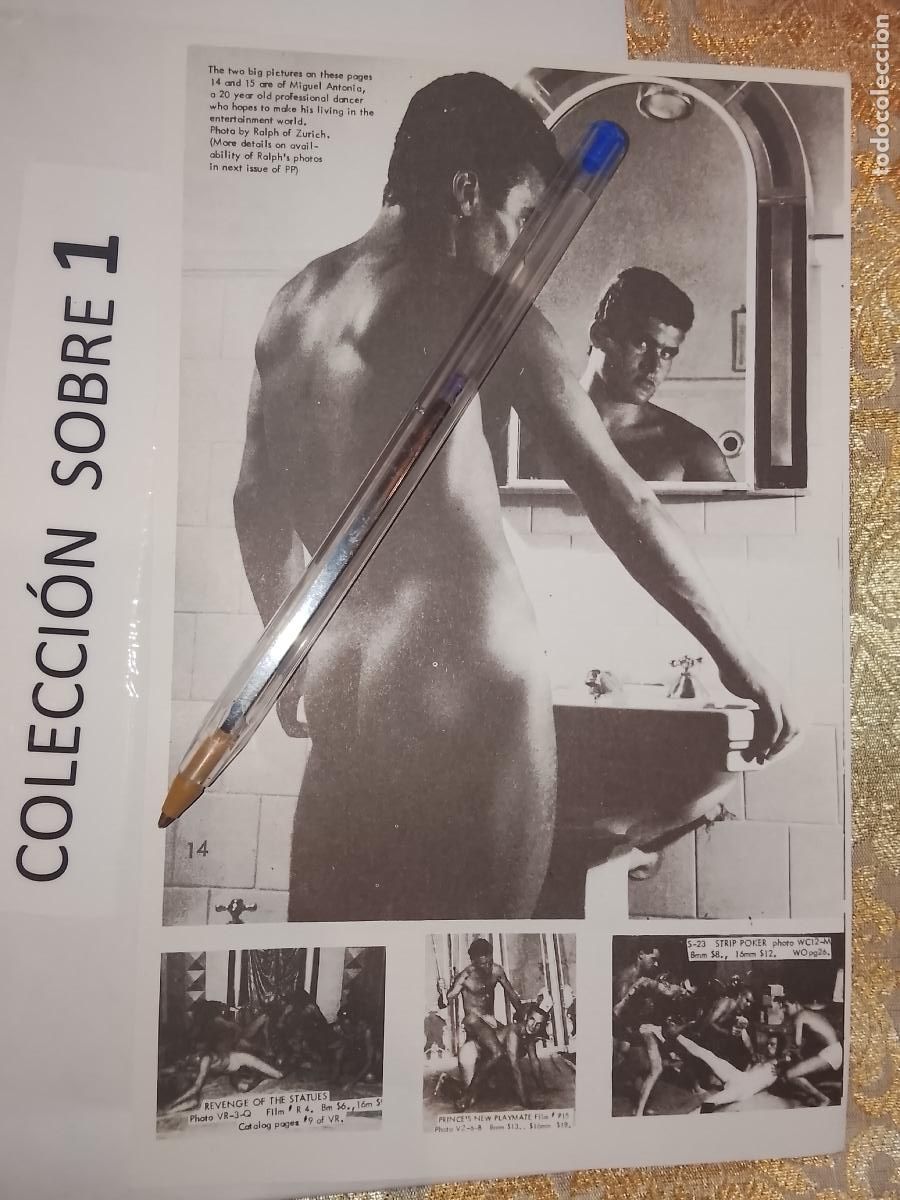 Collectionnisme Papier divers: hoja tematica gay artistica fotografica o comic hombre erotico desnudos culturismo homo sexo EROTICA