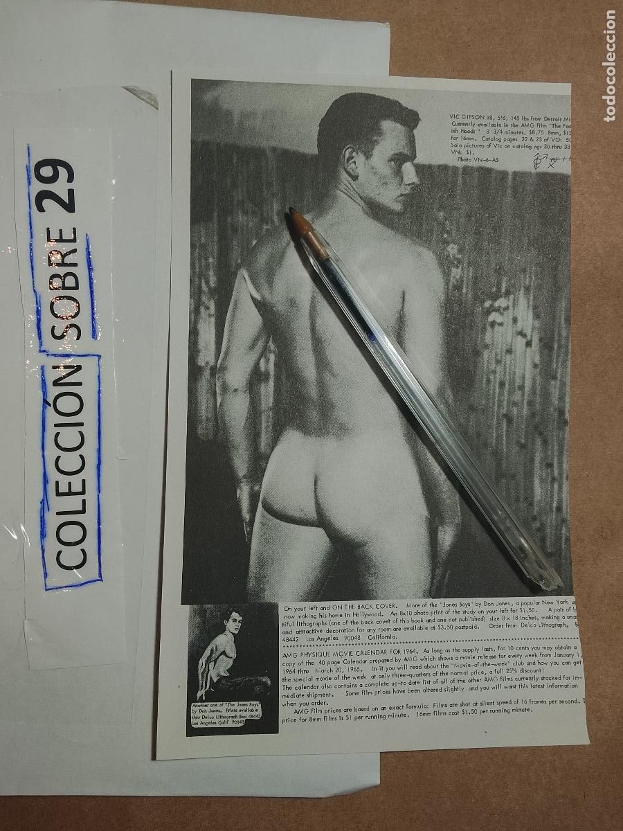 Altri oggetti di carta: hoja tematica gay artistica fotografica o comic hombre erotico desnudos culturismo homo sexo EROTICA