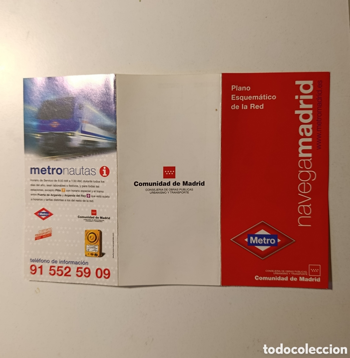 Otros Art&iacute;culos de Coleccionismo en Papel: METRO plano esquem&aacute;tico plano Madrid septiembre 2000