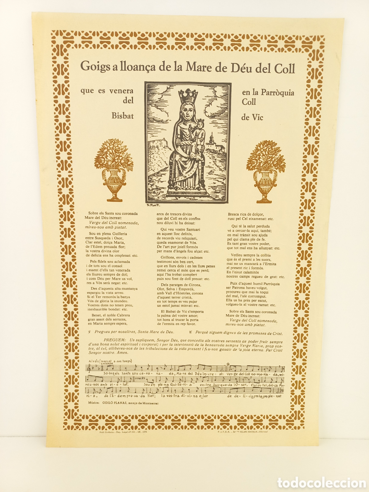 Paper Collecting Others: Goigs a Lloan&ccedil;a de la Mare de D&eacute;u del Coll. Vic, 1976.