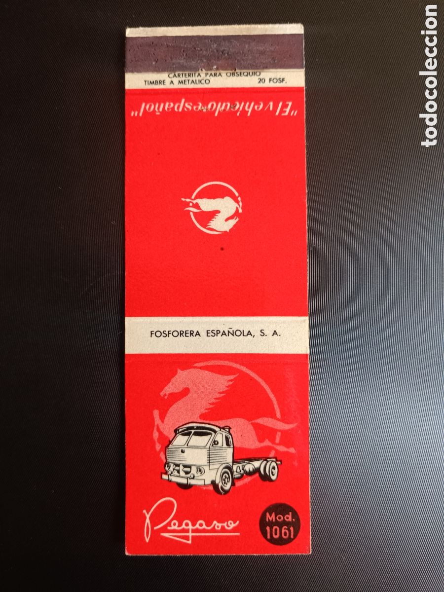 Otros Art&iacute;culos de Coleccionismo en Papel: Pegaso - Carterita cerillas