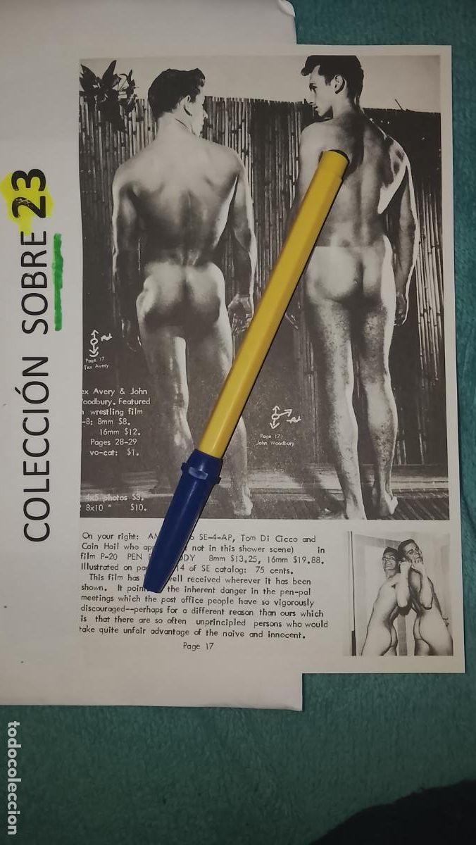 Otros Art&iacute;culos de Coleccionismo en Papel: hoja tematica gay artistica fotografica o comic hombre erotico desnudos culturismo homo sexo EROTICA