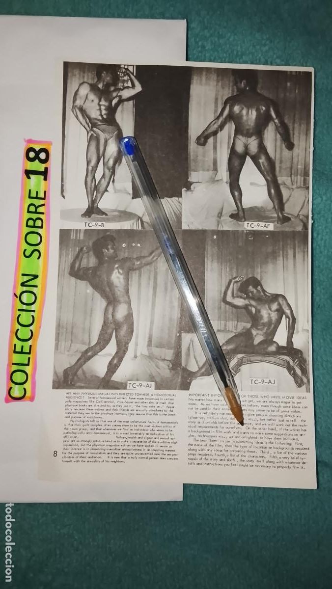 Otros Art&iacute;culos de Coleccionismo en Papel: hoja tematica gay artistica fotografica o comic hombre erotico desnudos culturismo homo sexo EROTICA
